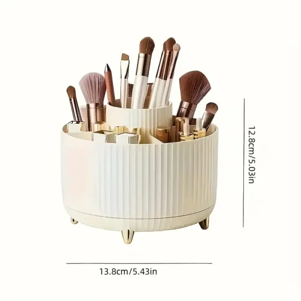 360° Rotating Makeup Brush Holder with 5 Slots - Image 19