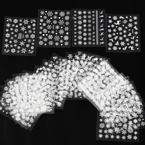 30 Sheets 3D Nail Stickers Flowers & Butterfly Designs - Image 14
