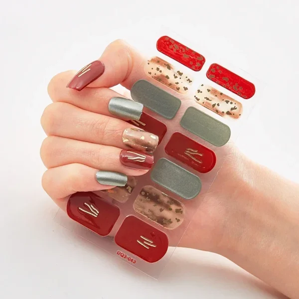 16Tips Long-Lasting Gel Nail Stickers – Full Coverage Wraps - Image 113
