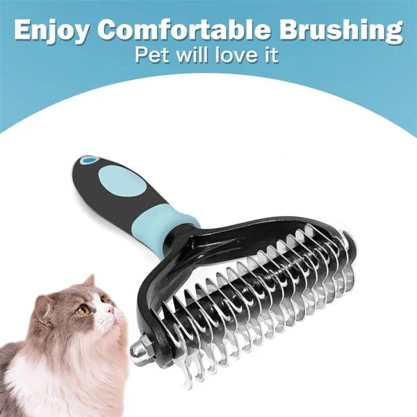 2-Sided Pet Deshedding Brush – Dog &Cat Grooming Tool - Image 6
