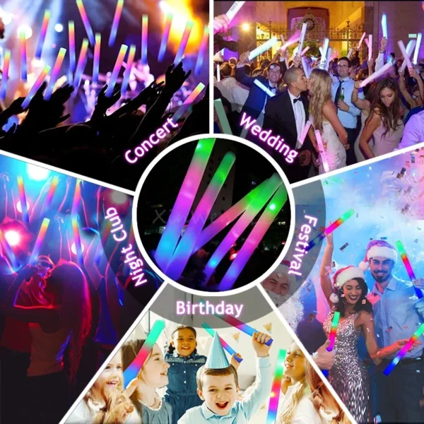 Colorful LED Foam Glow Sticks – Party & Event Pack - Image 19