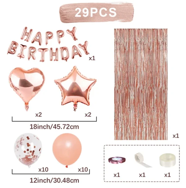 Rose Pink & Gold Birthday Balloon Garland Set - Image 18