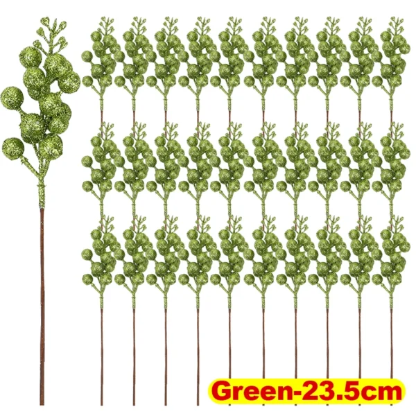 Christmas Glitter Berry Branches – 23.5cm Party Décor - Image 7