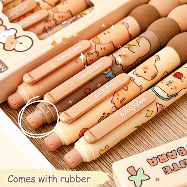 4-Pack Cute Capybara Erasable Gel Pens – Smooth & Quick-Dry - Image 5