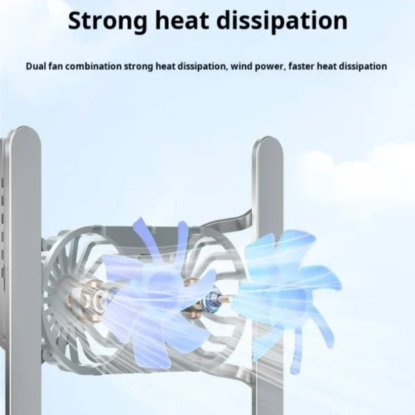 Aluminium Laptop Stand with Cooling Fan – Foldable & Adjustable - Image 5
