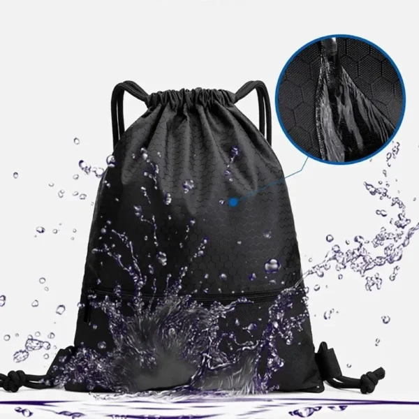 Foldable Waterproof Gym Bag – Sports Drawstring Backpack - Image 4