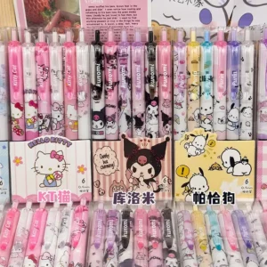 Sanrio 6pcs Gel Pen Set 0.55mm Cute Cartoon Design