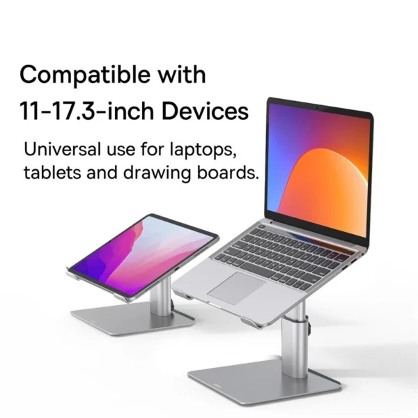 Baseus Adjustable Aluminium Laptop Stand – Silver - Image 6