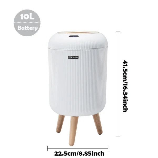 Smart Motion Sensor Bin – 8L Round Plastic, Touch-Lid - Image 12