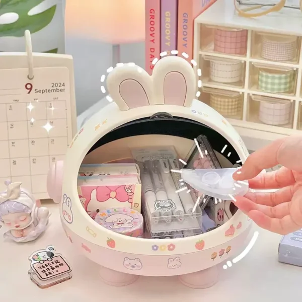 Cute Desktop Storage Box – Kawaii Desk Organizer for Girls - Image 3