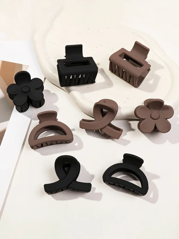 5 Pcs Matte Flower Hair Claw Clips for Women & Girls - Image 46