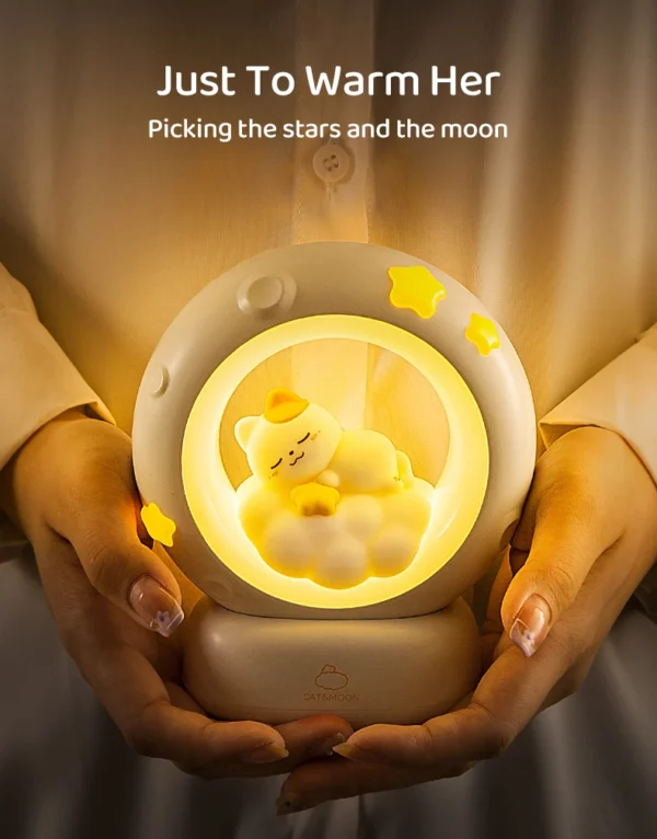 Cute Animal Moon Night Light – USB Rechargeable Lamp - Image 18