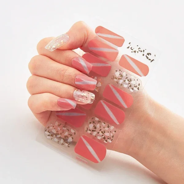 16Tips Long-Lasting Gel Nail Stickers – Full Coverage Wraps - Image 45