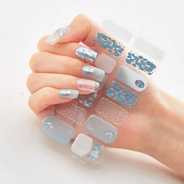 16Tips Long-Lasting Gel Nail Stickers – Full Coverage Wraps - Image 103
