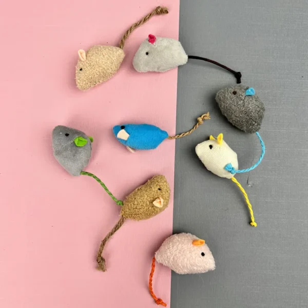 Interactive Catnip Cat Mouse Toys – 3 to 200 Pcs Set - Image 36