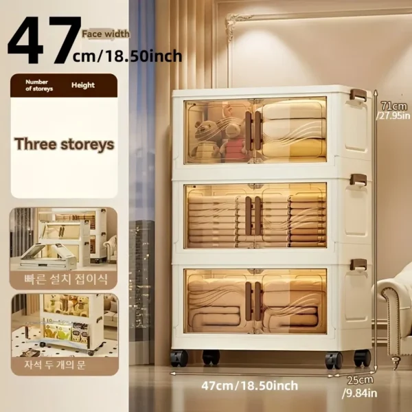 Foldable Storage Box with Clear Door Organizer - Image 7