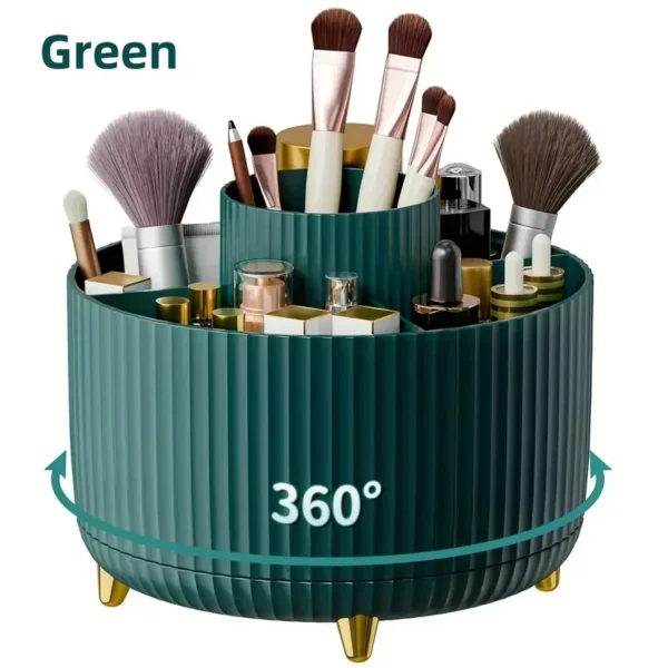 360° Rotating Makeup Brush Holder with 5 Slots - Image 18