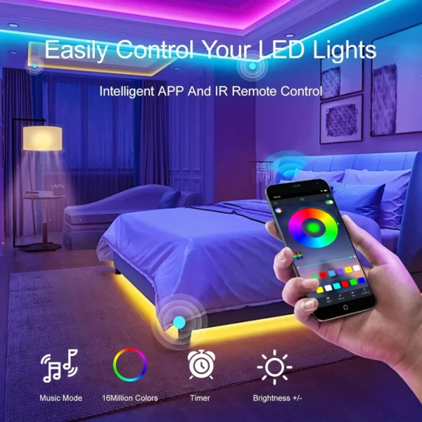 40M RGB LED Strip Lights with App & Remote Control - Image 5