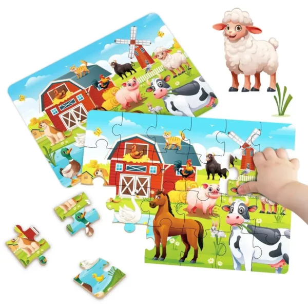 Kids Cartoon Animal Jigsaw Puzzle Montessori Toy - Image 15