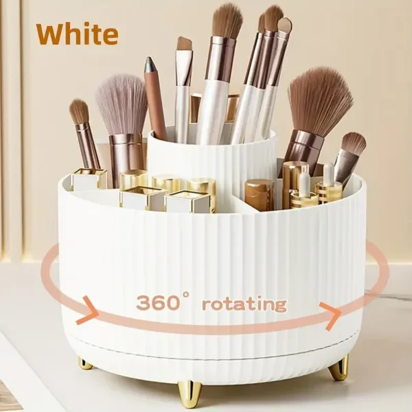 360° Rotating Makeup Brush Holder with 5 Slots - Image 17