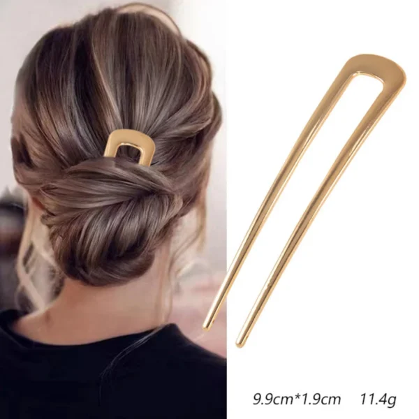 Shell Metal U-Shaped Hairpins for Women – Fashion - Image 11