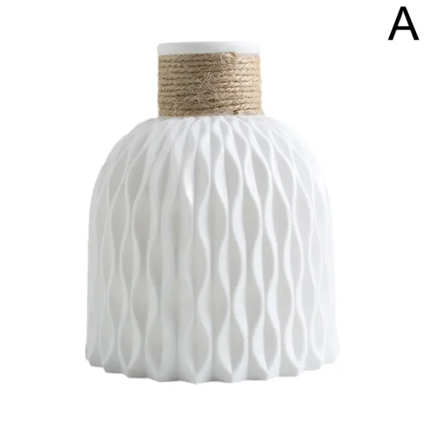 Plastic Rope Vase – Imitation Porcelain Flower Pot Décor - Image 9