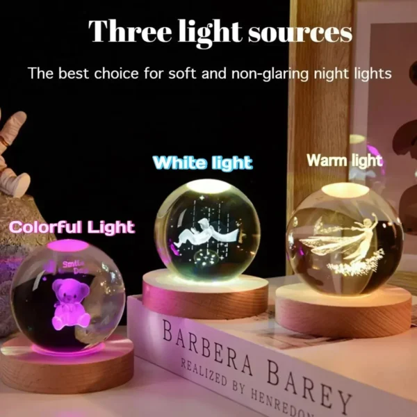 Personalized Crystal Snow Globe Night Light – Custom Keepsake - Image 4