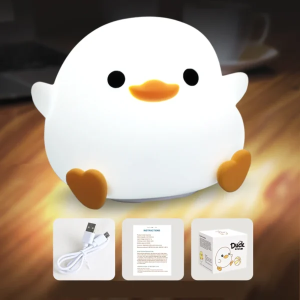 Cute Duck LED Night Light – Kids Silicone Lamp - Image 3