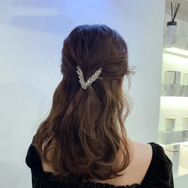 Luxury Crystal V Shape Hair Clip for Women & Girls - Image 6