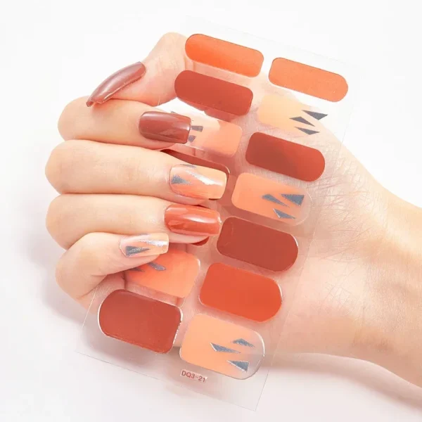16Tips Long-Lasting Gel Nail Stickers – Full Coverage Wraps - Image 35