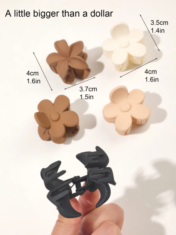 5 Pcs Matte Flower Hair Claw Clips for Women & Girls - Image 47