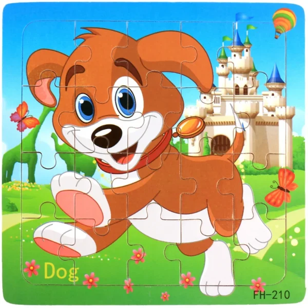 20-Piece Wooden 3D Animal & Vehicle Jigsaw Puzzle - Image 17