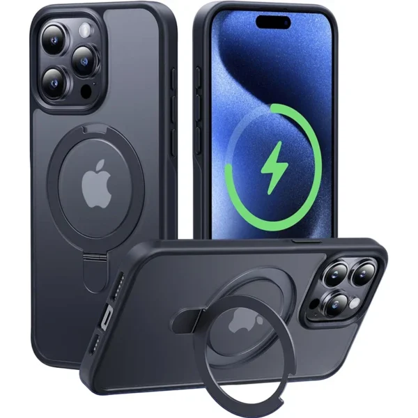 Matte Magnetic iPhone Case with Ring Stand – Shockproof - Image 2