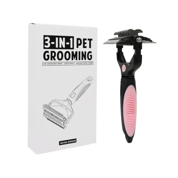 3-in-1 Pet Grooming Brush – Deshedding & Dematting Tool - Image 18