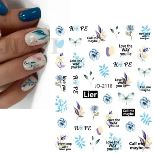 3D Nail Art Stickers White Daisy Floral & Fruit Decals - Image 50