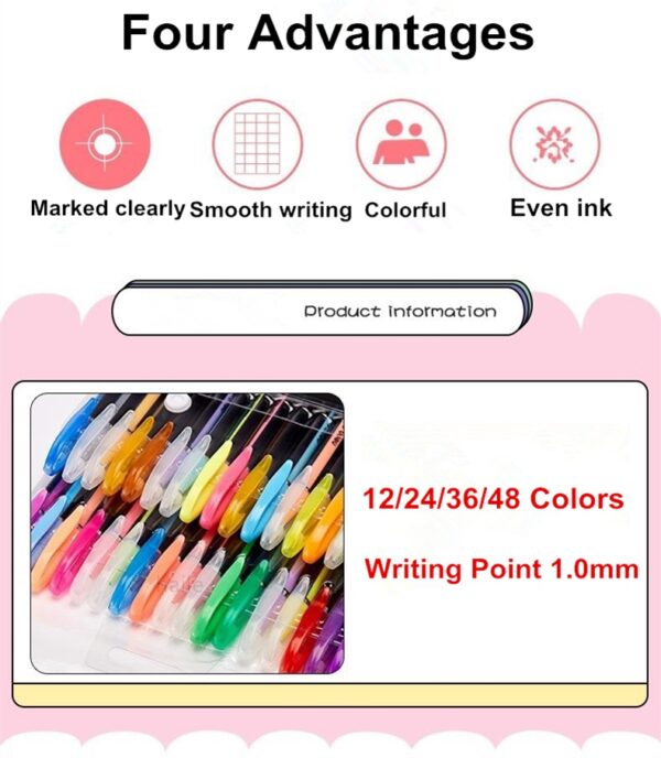 Vibrant Metallic Gel Pen Set – 12/24 Colors for Art & Journals - Image 20