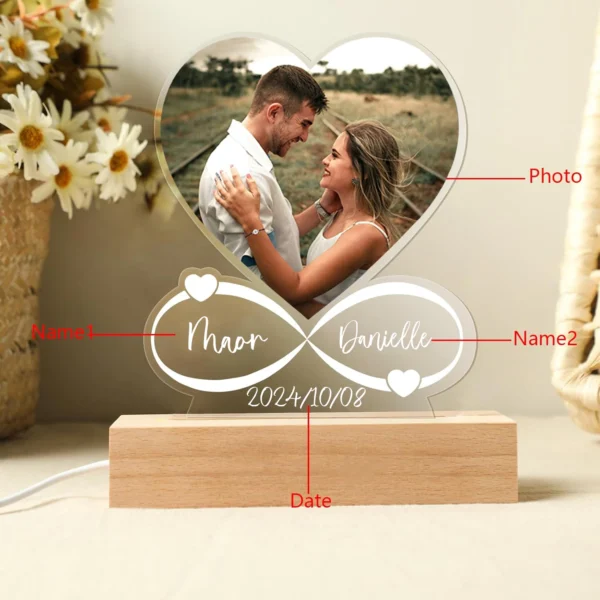 Custom Acrylic Love Frame – LED Gift for Couples - Image 2
