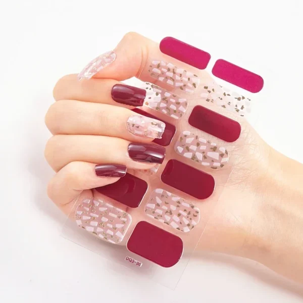 16Tips Long-Lasting Gel Nail Stickers – Full Coverage Wraps - Image 92