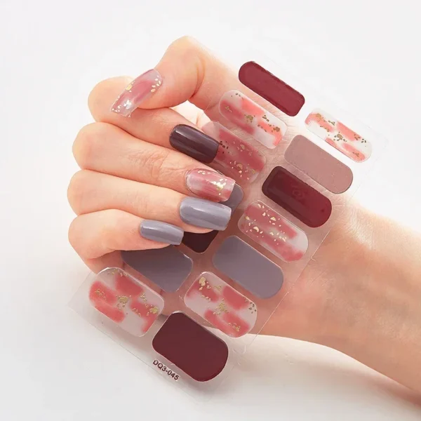 16Tips Long-Lasting Gel Nail Stickers – Full Coverage Wraps - Image 107