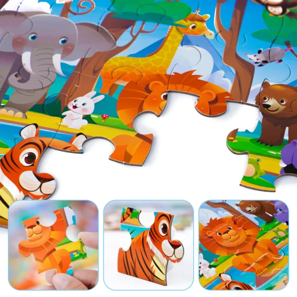 Kids Cartoon Animal Jigsaw Puzzle Montessori Toy - Image 5