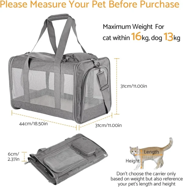 Airline Approved Pet Carrier – Soft Travel Bag for Cats & Dogs - Image 3
