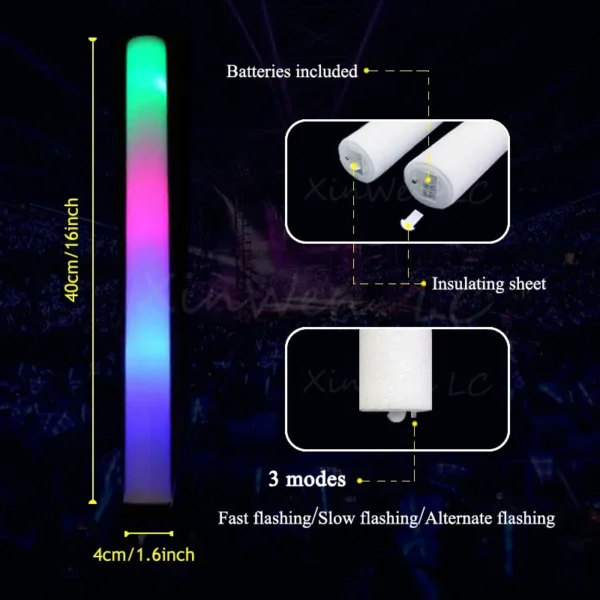 Colorful LED Foam Glow Sticks – Party & Event Pack - Image 20