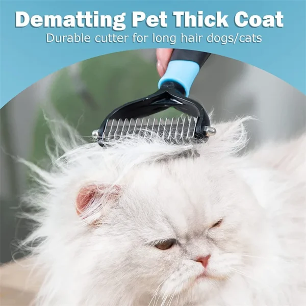 2-Sided Pet Deshedding Brush – Dog &Cat Grooming Tool - Image 5