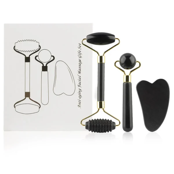 3-in-1 Jade Roller & Gua Sha Facial Massage Set - Image 8