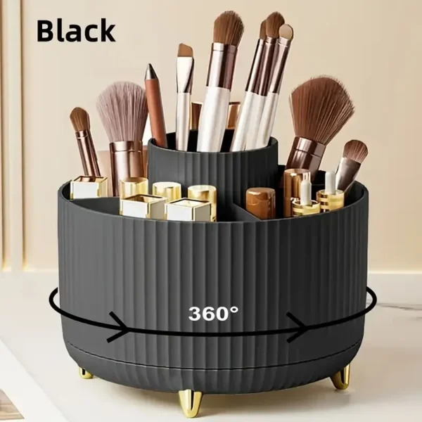 360° Rotating Makeup Brush Holder with 5 Slots - Image 14
