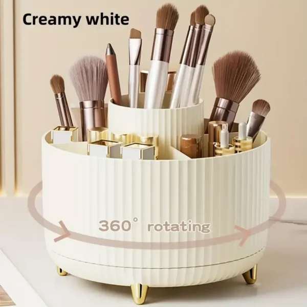 360° Rotating Makeup Brush Holder with 5 Slots - Image 13