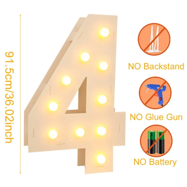 Giant LED Number Light Frame – Party & Birthday Decor - Image 9