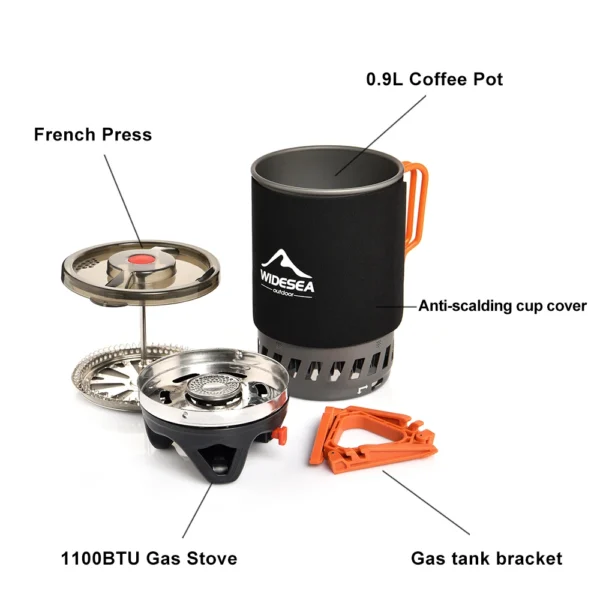 Widesea Camping Cooking System with Gas Stove & Pot - Image 6