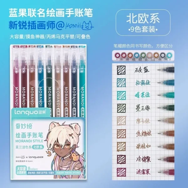 Set of 6 Morandi Gel Pens for Drawing & DIY Projects - Image 45
