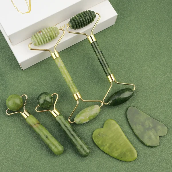 3-in-1 Jade Roller & Gua Sha Facial Massage Set - Image 11